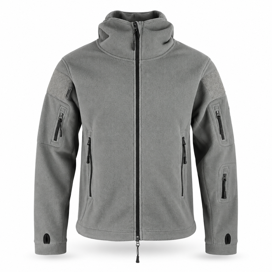 Battalion Scout Fleece Hoodie – grey, front view