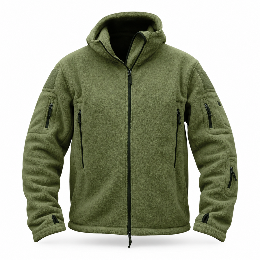 Battalion Scout Fleece Hoodie – Olive Green, front view