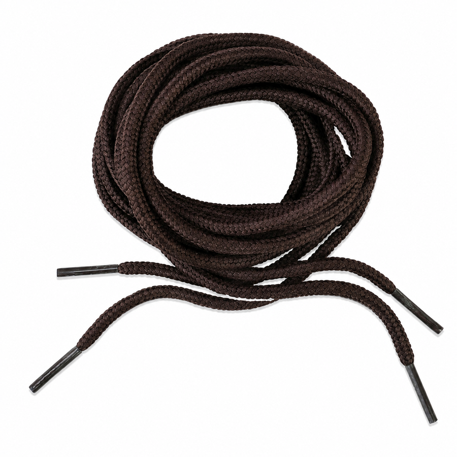 Pair of brown 150cm round boot laces