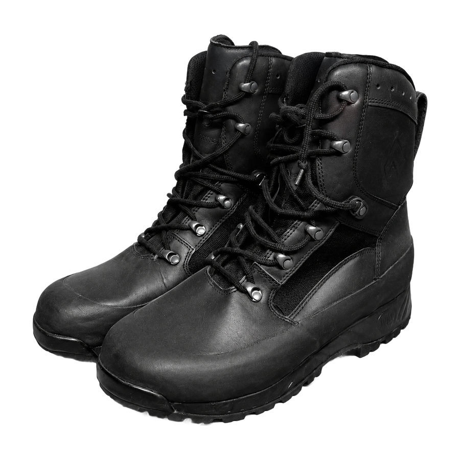HAIX black High Liability British Army combat boots front view