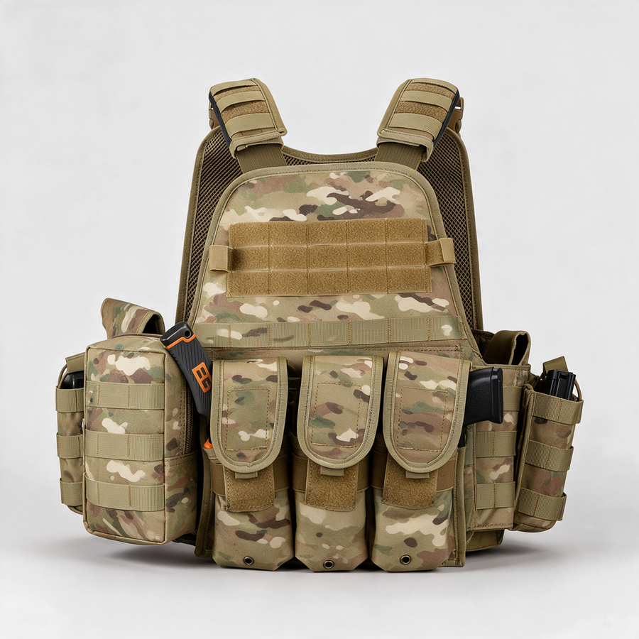 Battalion Hydration Tactical MOLLE Vest in Multicam, front view