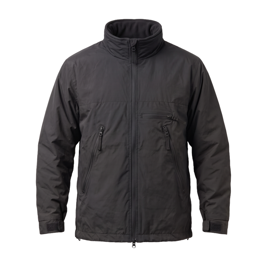 Battalion thermal softie smock full zip in Black – front view