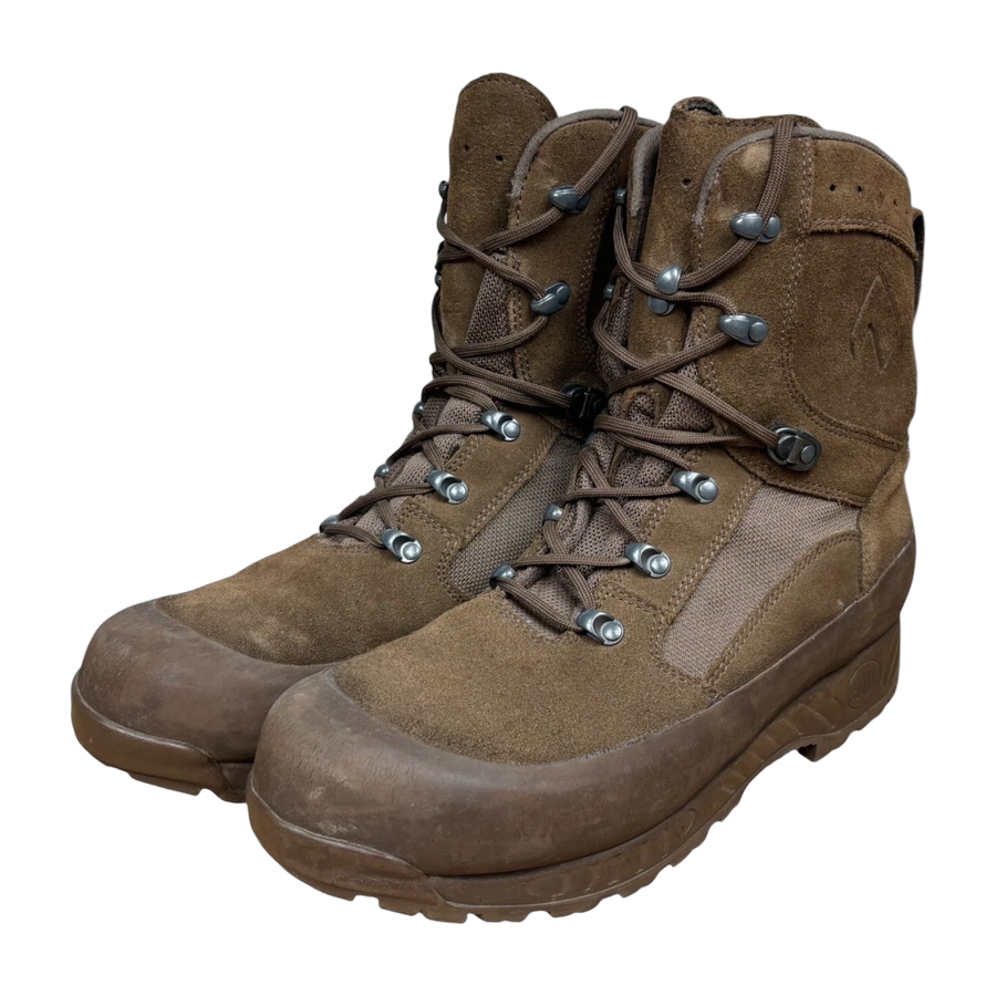Genuine British Army Brown Combat Boots Military Surplus Tactical Patrol Boots Pair Front Angle