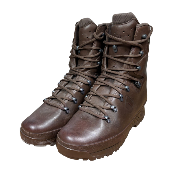 Haix Cold Weather GORE-TEX brown combat boots – British Army surplus, pair front view