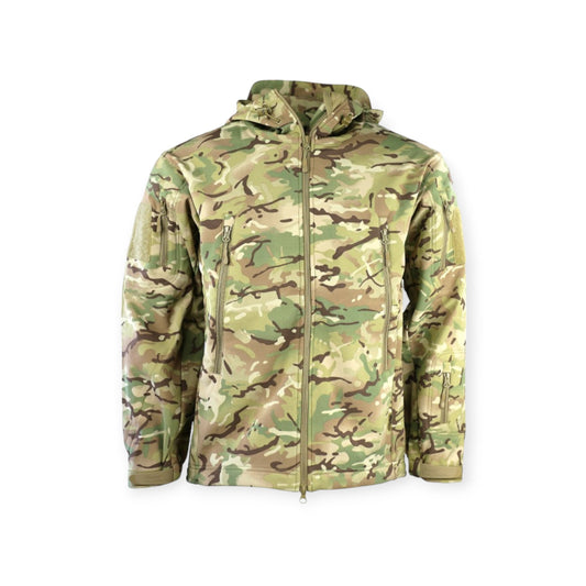 Kombat UK PATRIOT Tactical Soft Shell Jacket in BTP Camouflage made for Military soldiers and outdoor enthusiastis