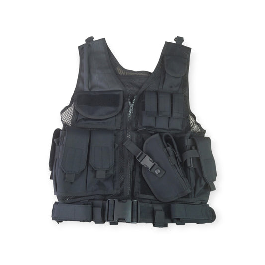 Kombat UK Black Tactical Webbing Airsoft Vest for military personnel 