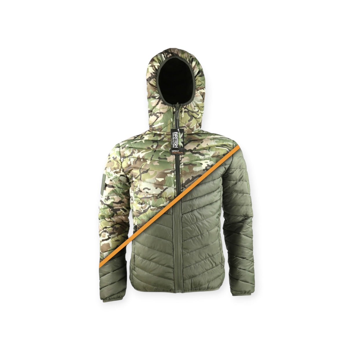 reversible Soft Shell Kombat UK BTP Camofulage / Olive Green Cold Weather Jacket