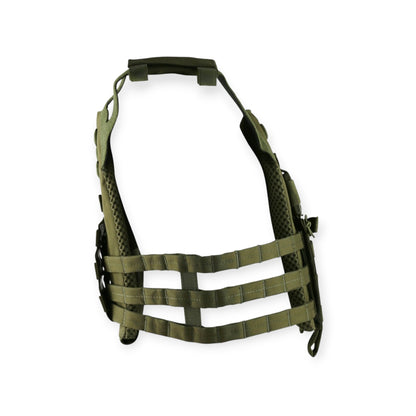 olive green Kombat UK Black Tactical Assault Vest Buckle-Tek JPC Jumpable Plate Carrier