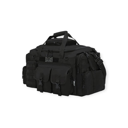 Black Military Style Kombat UK Saxon Travel Holdall Bag wi adjustable straps and MOLLE compatible suitable for any deployment, outdoors or camping