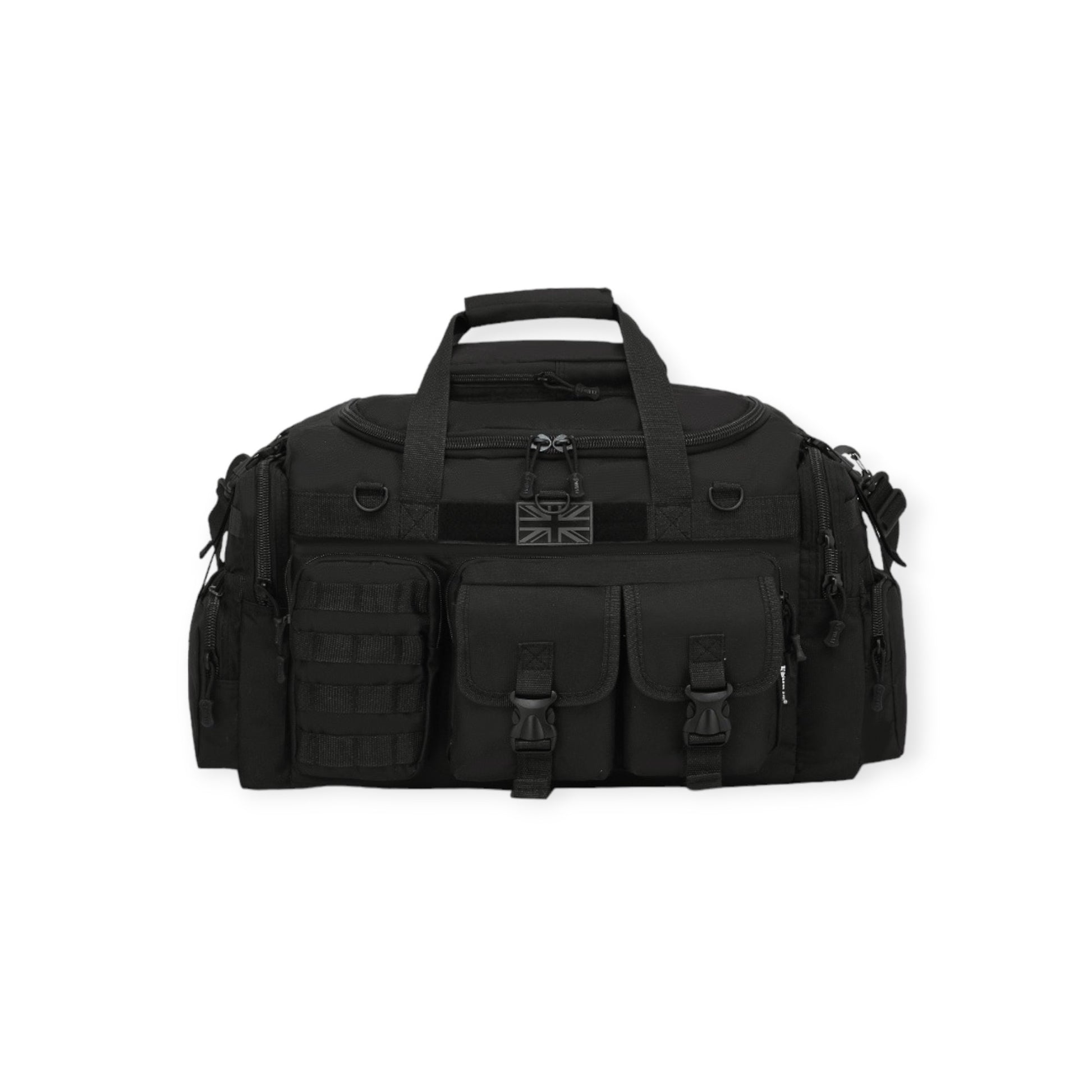 Black Military Style Kombat UK Saxon Travel Holdall Bag wi adjustable straps and MOLLE compatible suitable for any deployment, outdoors or camping