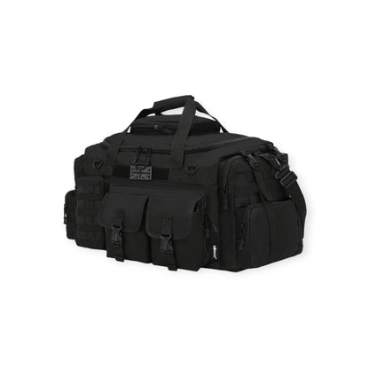 65 Litre Capacity Black Camouflage Military Style Kombat UK Saxon Travel Holdall Bag wi adjustable straps and MOLLE compatible suitable for any deployment, outdoors or camping