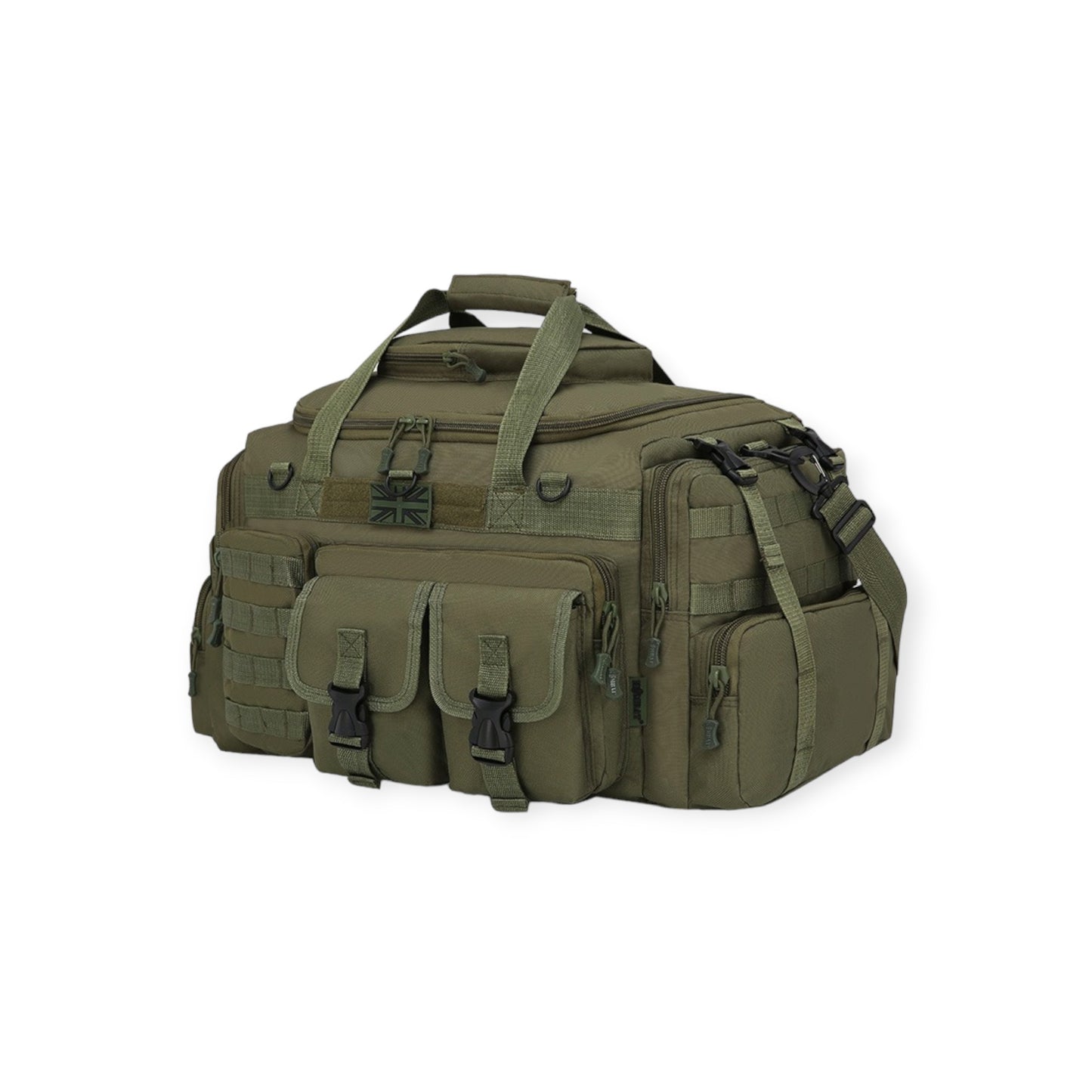 Olive Green Military Style Kombat UK Saxon Travel Holdall Bag wi adjustable straps and MOLLE compatible suitable for any deployment, outdoors or camping