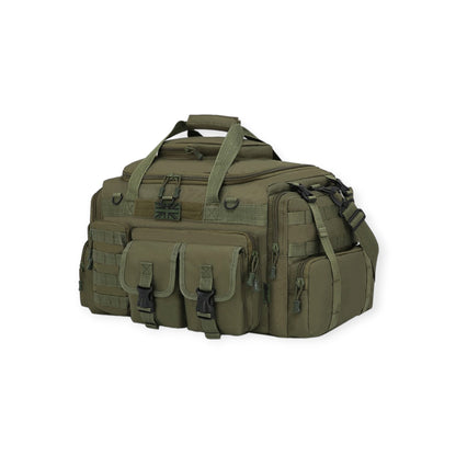 Olive Green Military Style Kombat UK Saxon Travel Holdall Bag wi adjustable straps and MOLLE compatible suitable for any deployment, outdoors or camping