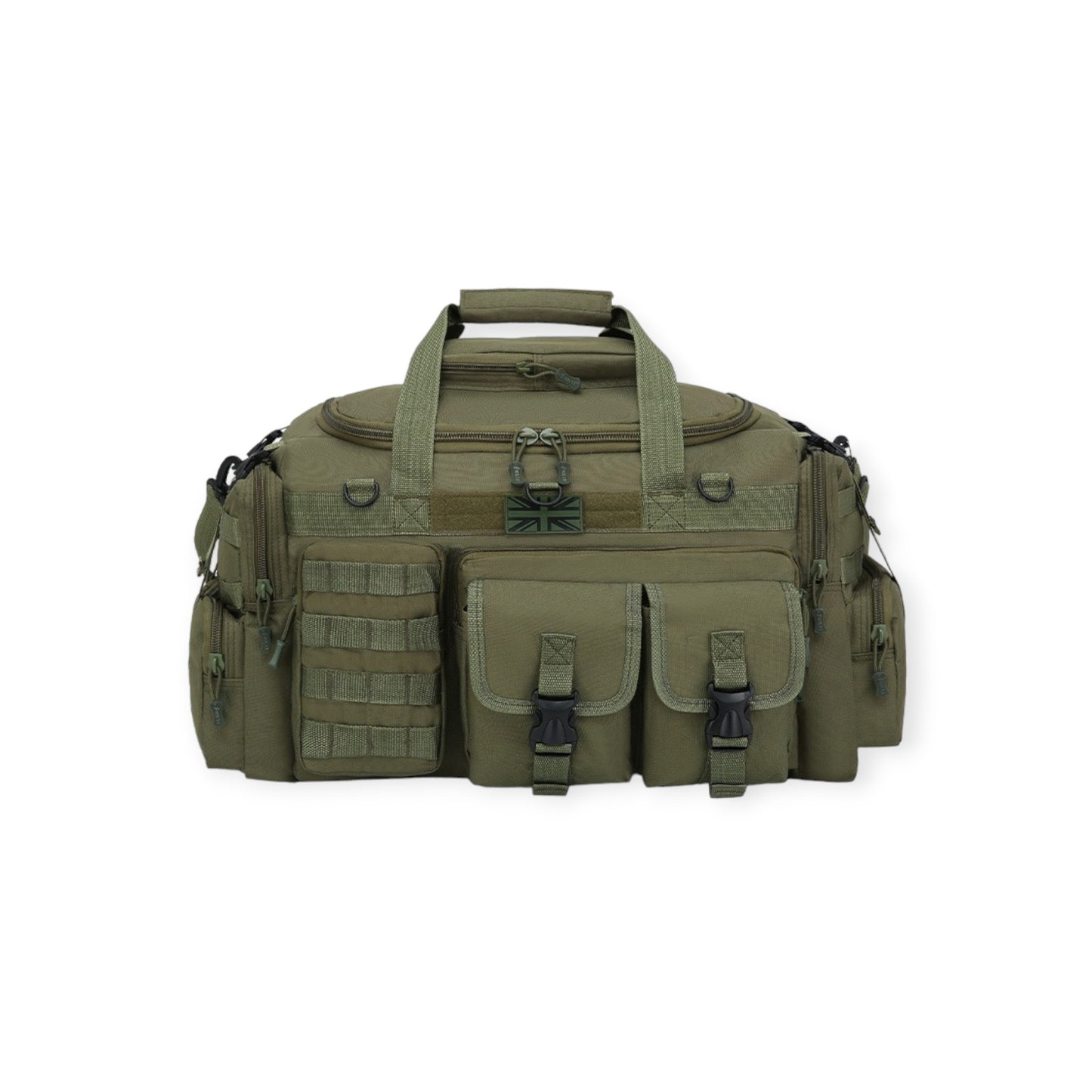 Olive Green Military Style Kombat UK Saxon Travel Holdall Bag wi adjustable straps and MOLLE compatible suitable for any deployment, outdoors or camping