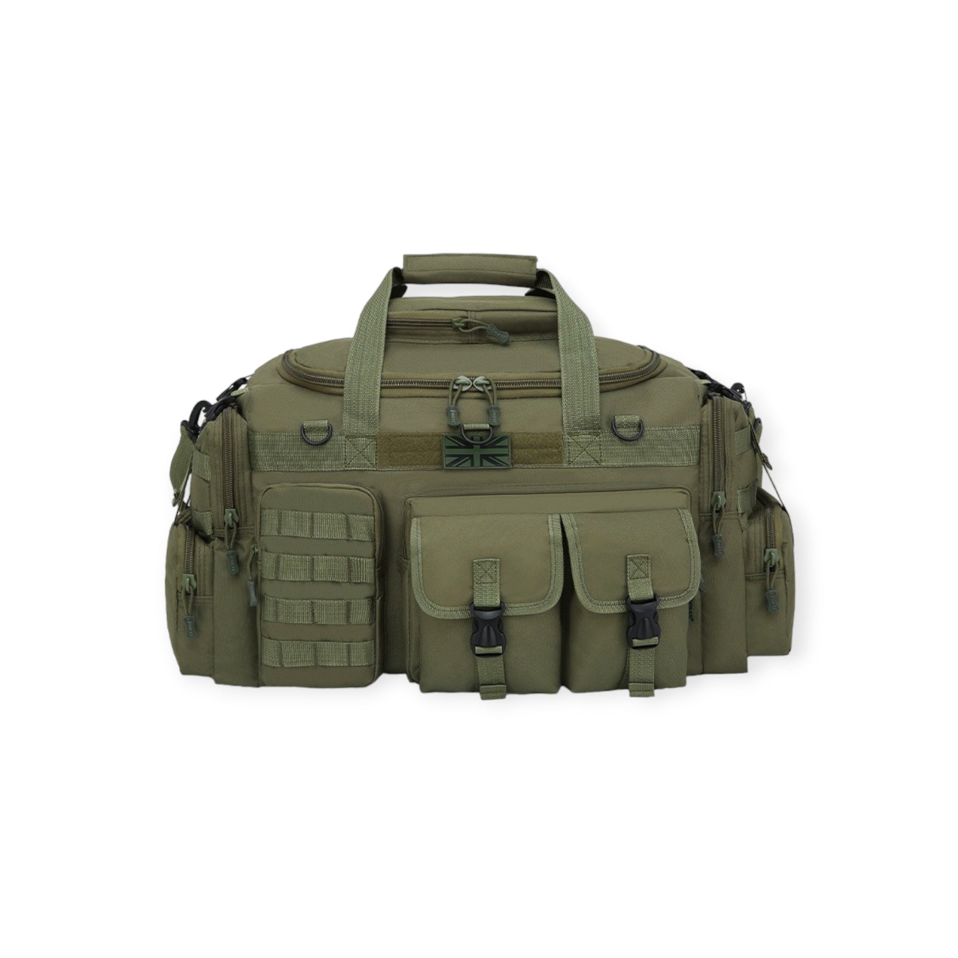 65 Litre Capacity Olive Green Camouflage Military Style Kombat UK Saxon Travel Holdall Bag wi adjustable straps and MOLLE compatible suitable for any deployment, outdoors or camping