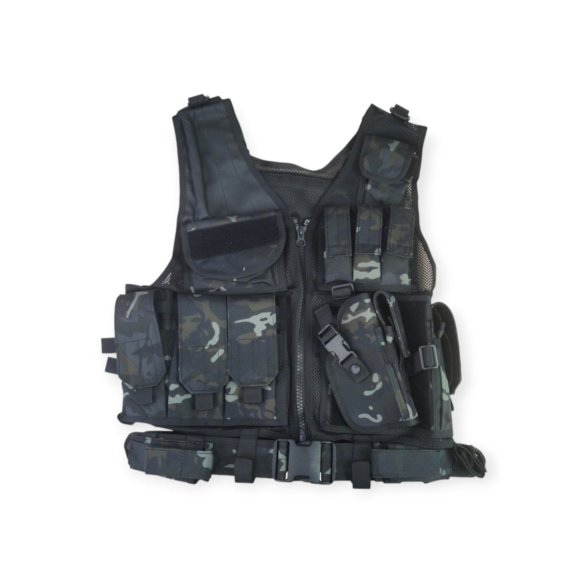 Kombat UK BTP Black Camouflage Tactical Webbing Airsoft Vest for military personnel