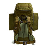 Rear view of the Crusader 90 + 20 FA backpack displaying padded back system, adjustable shoulder straps, and load-bearing hip belt.