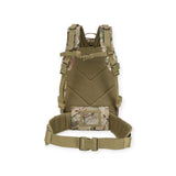 Army backpack with 40-litre capacity, padded back, waist belt, hydration bladder compartment, MOLLE strips, and multiple pockets for gear storage. For military use, camping and hikers.