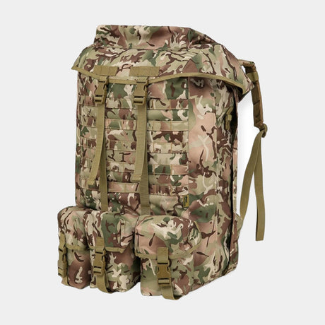 Kombat UK Airborne BTP Camouflage Military Bergen with MOLLE adjustible straps intended for military and outdoor use