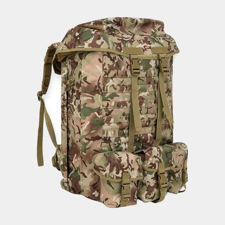 Kombat UK Airborne BTP Camouflage Military Bergen with MOLLE adjustible straps intended for military and outdoor use