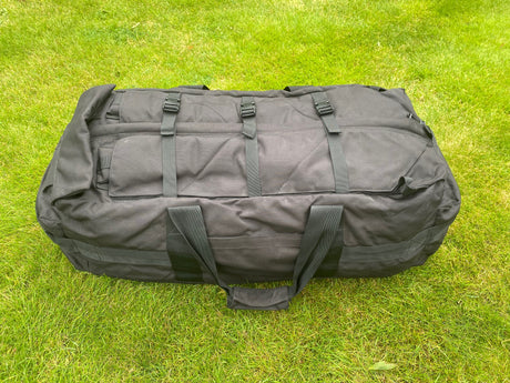 british army operational travel bag 100L rucksack bag used for travelling and storing equipment and gear. picture includes rucksack straps that are used to carry the duffle bag