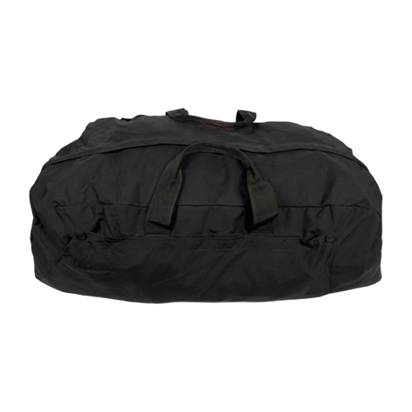 100L capacity Dutch military deployment bag. This army duffle rucksack converts to a backpack and features a hard-bottom for extra protection. It's a military-grade holdall, heavy-duty travel bag, and tactical deployment rucksack in one. With its extra-large capacity, rugged construction, and durable materials, it's perfect for outdoor equipment and travel. 