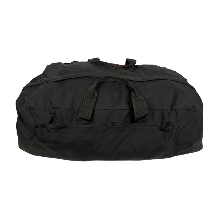 100L capacity Dutch military deployment bag. This army duffle rucksack converts to a backpack and features a hard-bottom for extra protection. It's a military-grade holdall, heavy-duty travel bag, and tactical deployment rucksack in one. With its extra-large capacity, rugged construction, and durable materials, it's perfect for outdoor equipment and travel. 