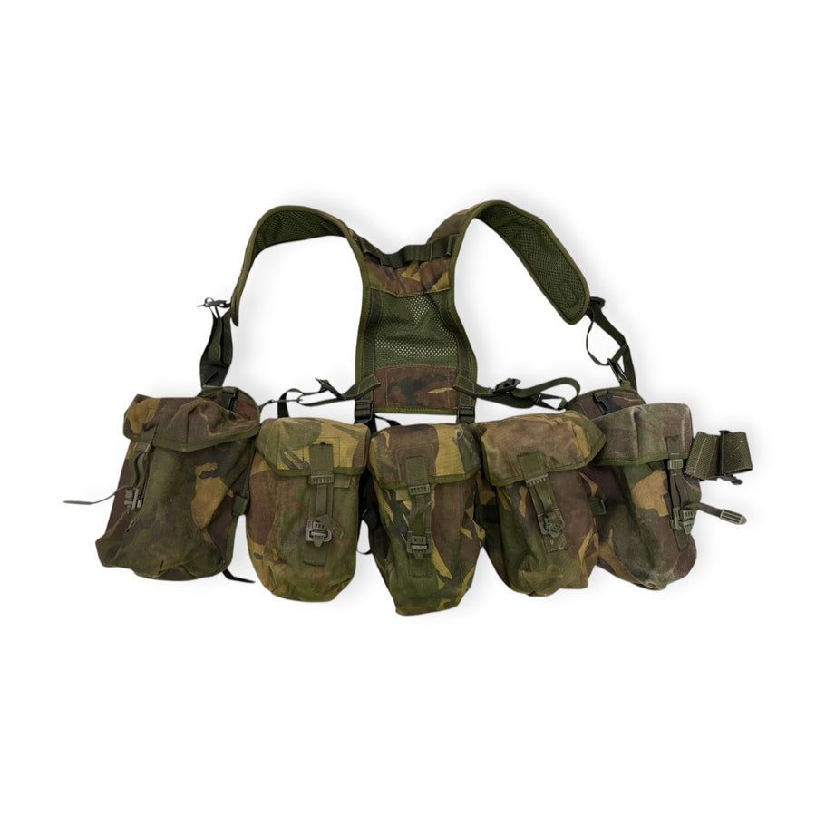 British Army PLCE utility webbing set in Woodland DPM camouflage with utility and water bottle pouches