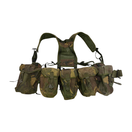 British Army PLCE utility webbing set in Woodland DPM camouflage with utility and water bottle pouches