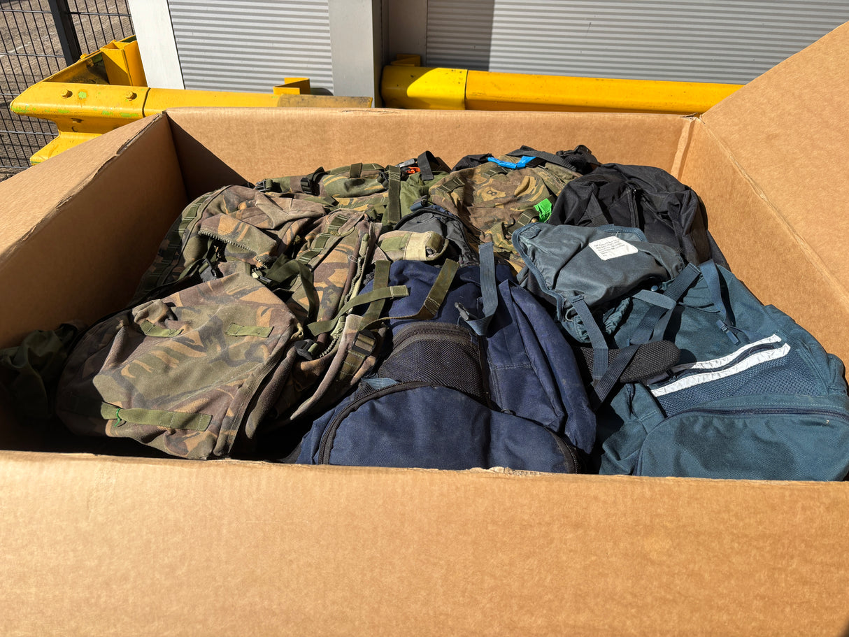 Job Lot 10x Mixed Genuine British Army Rucksacks & Backpacks | Approx. 20kg Bundle