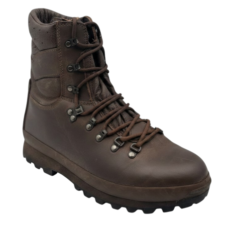 Altberg Defender brown leather combat boot side view – British Army surplus