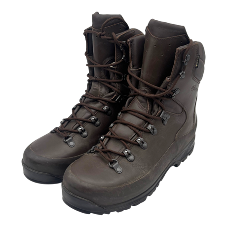 Altberg Brown Leather Combat Boots British Army Surplus Grade 1 Pair Front View with Vibram Sole