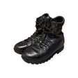 Pair of British Army Altberg Defender black leather combat boots – front angle view - grade 1 condition army combat boots