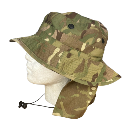 Genuine British army issue Boonie field summer hat with neck guard and chin strap
