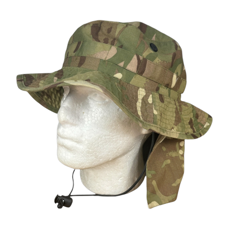Genuine British army issue Boonie field summer hat with neck guard and chin strap