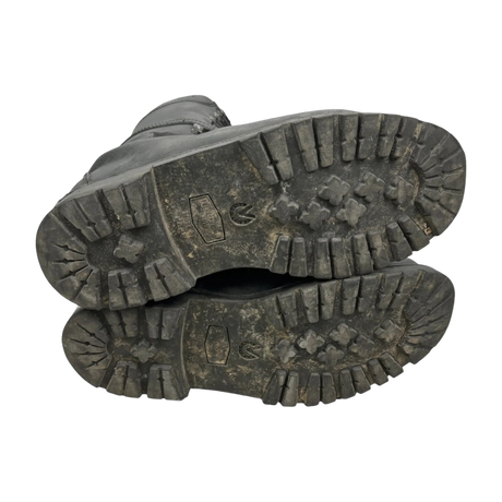  Genuine Austrian Army full leather black combat boots, showcasing rugged durability and superior craftsmanship, perfect for tactical operations and outdoor adventures.