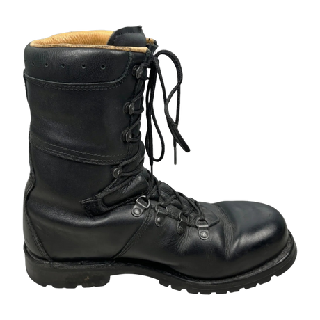  Genuine Austrian Army full leather black combat boots, showcasing rugged durability and superior craftsmanship, perfect for tactical operations and outdoor adventures.