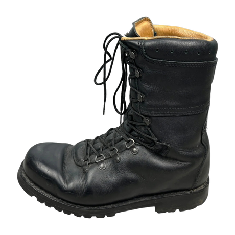  Genuine Austrian Army full leather black combat boots, showcasing rugged durability and superior craftsmanship, perfect for tactical operations and outdoor adventures.
