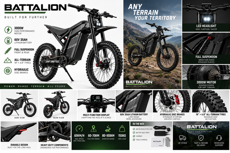 BATTALION 3000W electric bike specifications and components