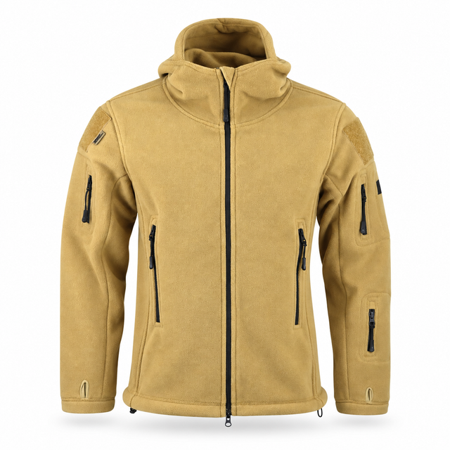 Battalion Scout Fleece Hoodie – desert, front view