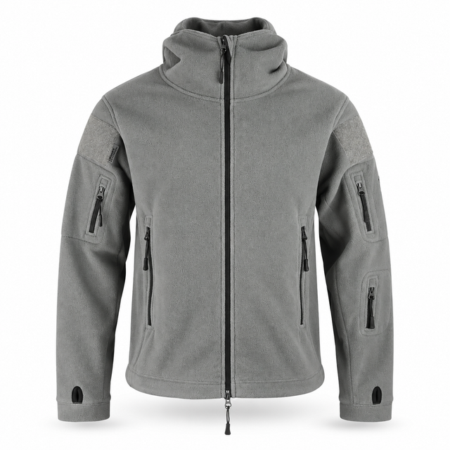 Battalion Scout Fleece Hoodie – grey, front view