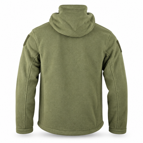 Battalion Scout Fleece Hoodie – Olive Green, rear view