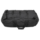 British Army black deployment bag 100L holdall with carry handles and compression straps, front view