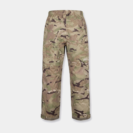 British Army MTP Lightweight Waterproof Gore-Tex Trousers rear view showing the seat reinforcement seam