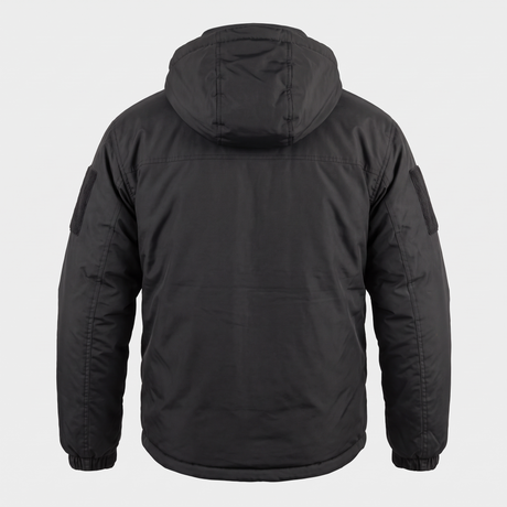 Level 7 insulated winter jacket in Black – back view
