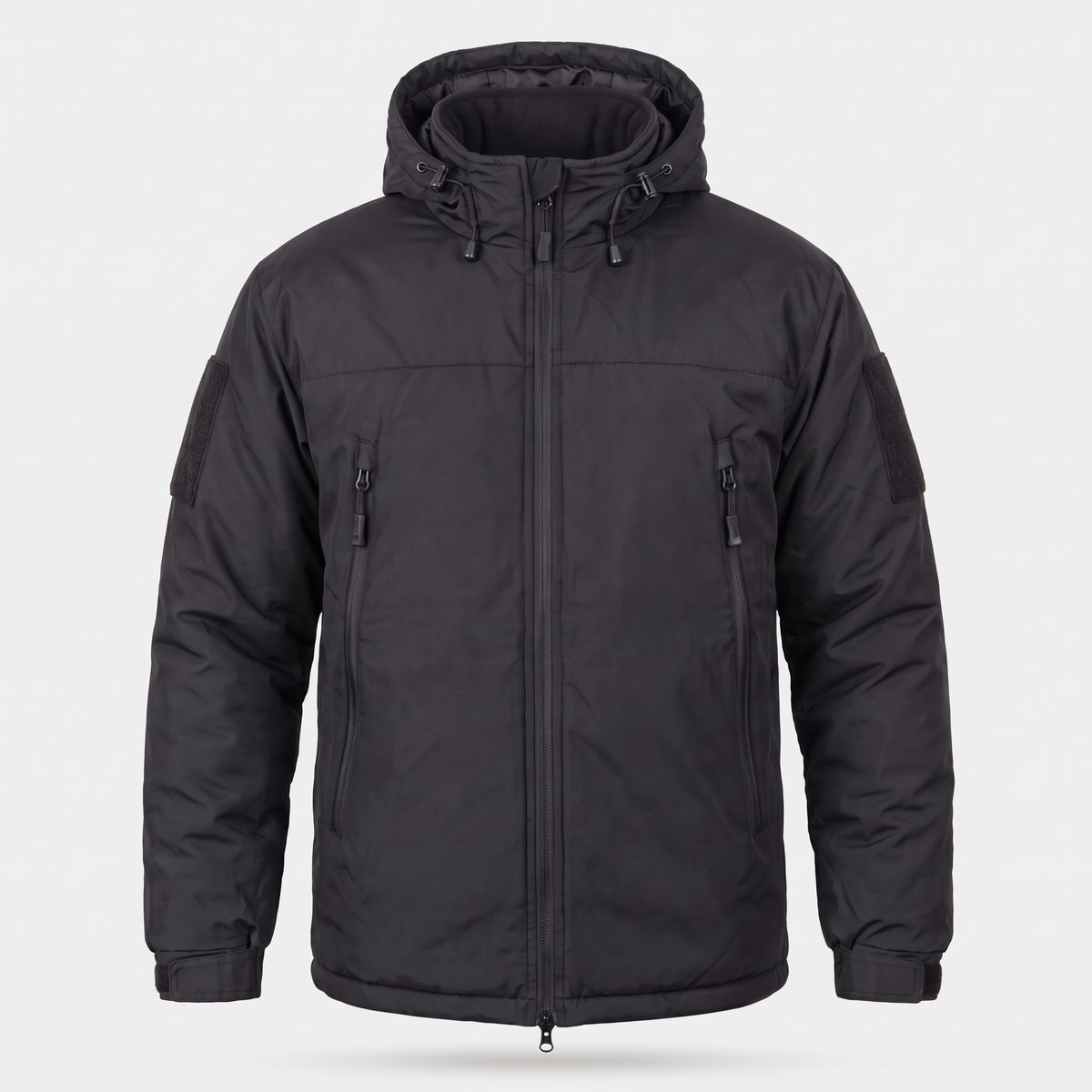 Level 7 insulated winter jacket in Black – front view