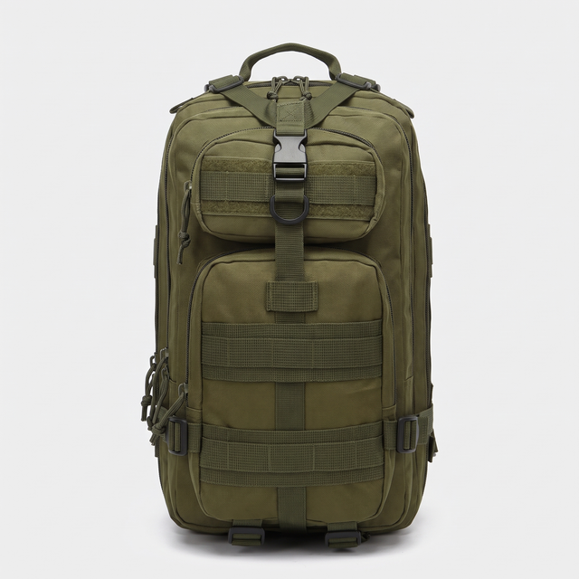 Battalion 25L Tactical MOLLE Assault Pack in Olive Green – front