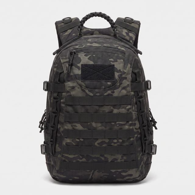 Battalion 38L Tactical MOLLE Rucksack in Black Camo – front