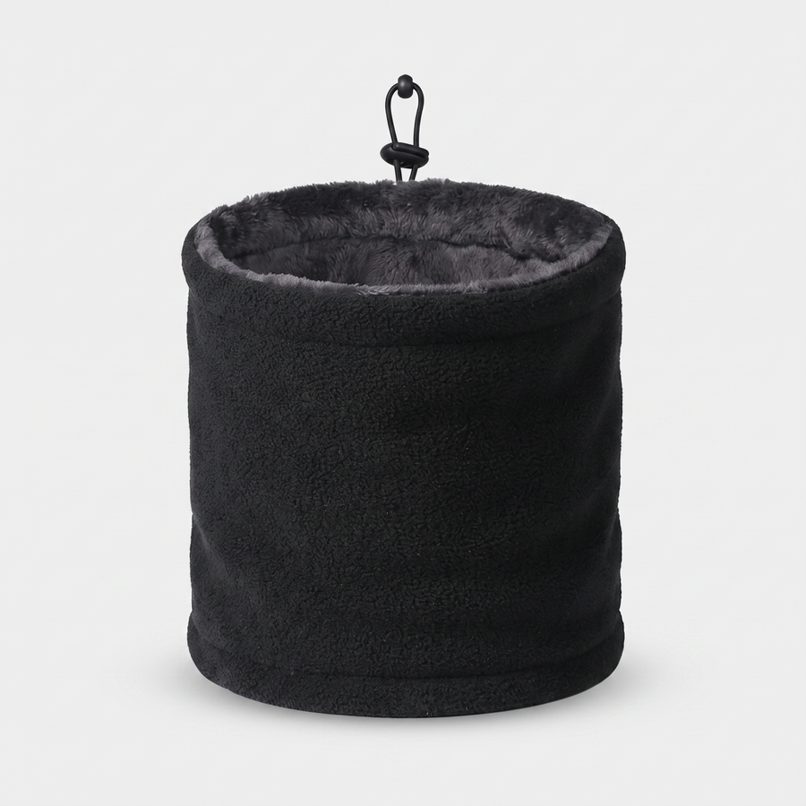 Battalion Fleece Neck Warmer in Black – front