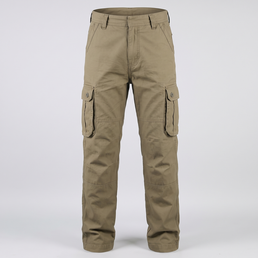 Battalion Cotton Cargo Trousers in Khaki – front